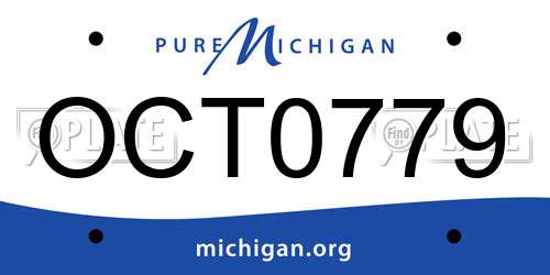 OCT0779 Michigan License Plate