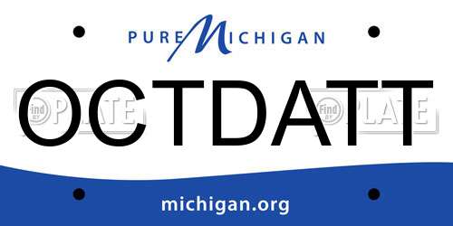OCTDATT Michigan License Plate