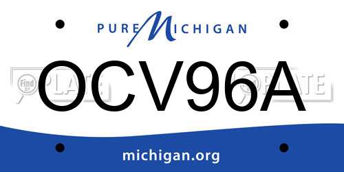 OCV96A Michigan License Plate