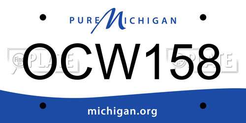 OCW158 Michigan License Plate