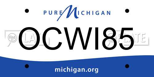 OCWI85 Michigan License Plate