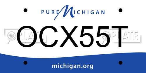 OCX55T Michigan License Plate