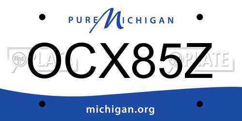 OCX85Z Michigan License Plate