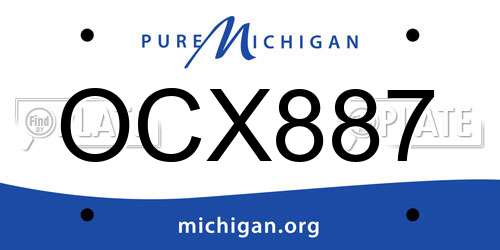 OCX887 Michigan License Plate