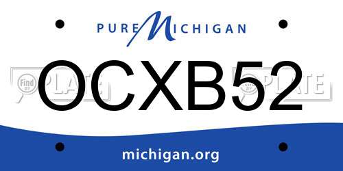 OCXB52 Michigan License Plate