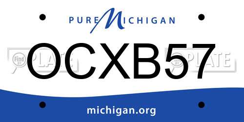 OCXB57 Michigan License Plate