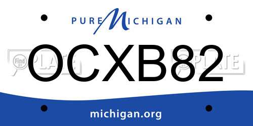 OCXB82 Michigan License Plate