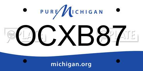 OCXB87 Michigan License Plate