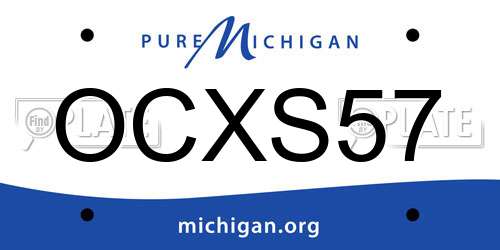 OCXS57 Michigan License Plate