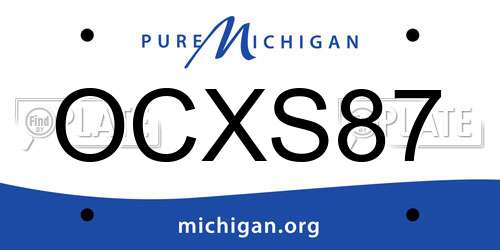 OCXS87 Michigan License Plate