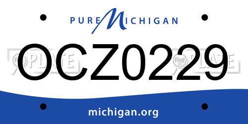 OCZ0229 Michigan License Plate