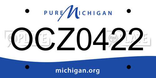 OCZ0422 Michigan License Plate