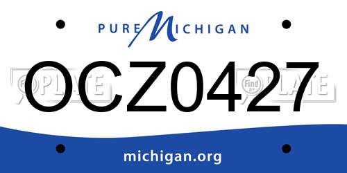 OCZ0427 Michigan License Plate