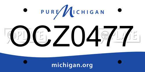 OCZ0477 Michigan License Plate