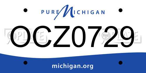 OCZ0729 Michigan License Plate