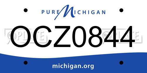 OCZ0844 Michigan License Plate