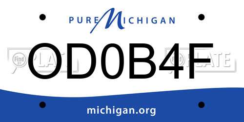 OD0B4F Michigan License Plate