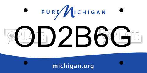 OD2B6G Michigan License Plate