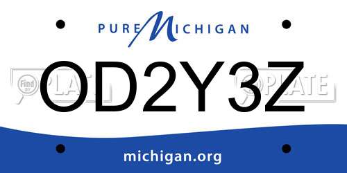 OD2Y3Z Michigan License Plate