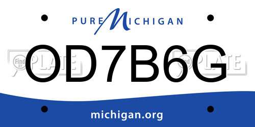 OD7B6G Michigan License Plate