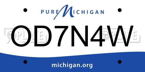 OD7N4W Michigan License Plate