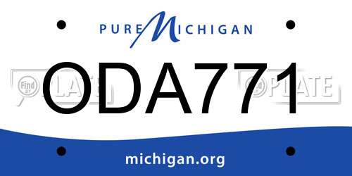 ODA771 Michigan License Plate