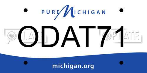 ODAT71 Michigan License Plate