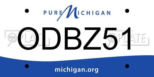 ODBZ51 Michigan License Plate