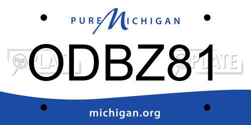 ODBZ81 Michigan License Plate