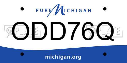 ODD76Q Michigan License Plate