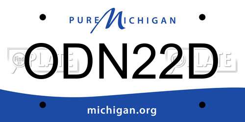 ODN22D Michigan License Plate