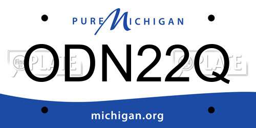 ODN22Q Michigan License Plate