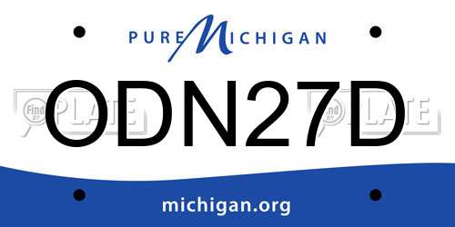 ODN27D Michigan License Plate
