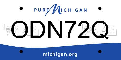 ODN72Q Michigan License Plate