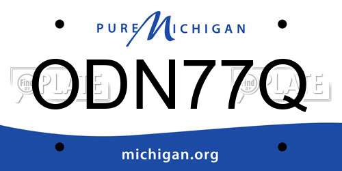 ODN77Q Michigan License Plate