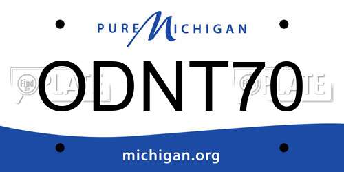 ODNT70 Michigan License Plate