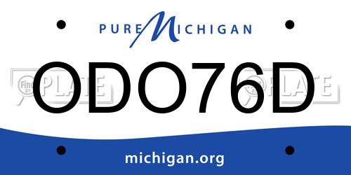 ODO76D Michigan License Plate