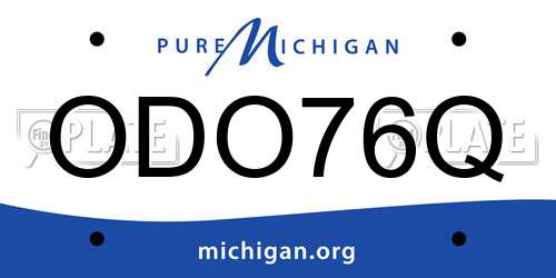 ODO76Q Michigan License Plate