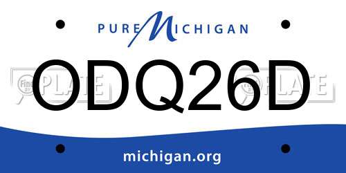 ODQ26D Michigan License Plate