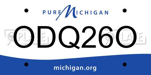 ODQ26O Michigan License Plate