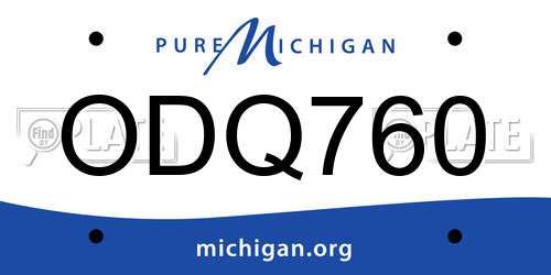 ODQ760 Michigan License Plate