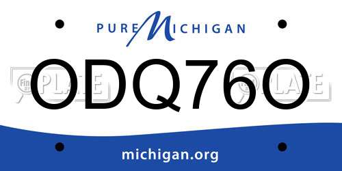 ODQ76O Michigan License Plate