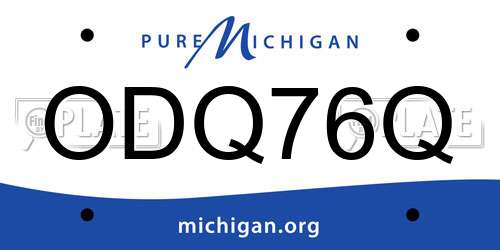 ODQ76Q Michigan License Plate
