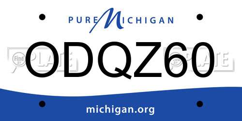 ODQZ60 Michigan License Plate