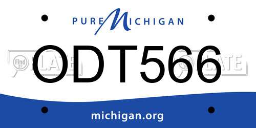ODT566 Michigan License Plate
