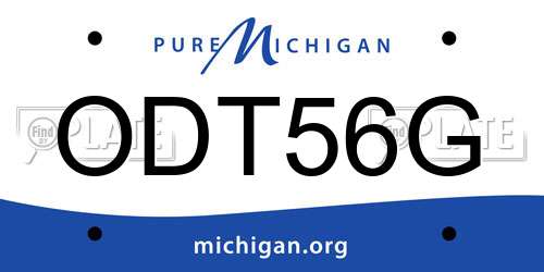 ODT56G Michigan License Plate