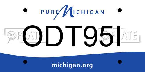 ODT95I Michigan License Plate