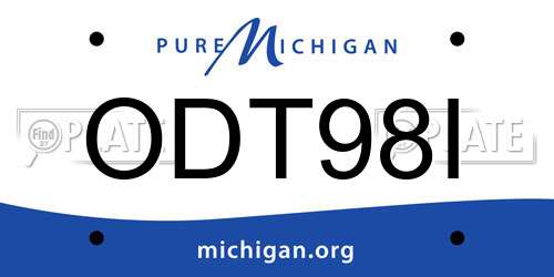 ODT98I Michigan License Plate