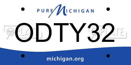 ODTY32 Michigan License Plate