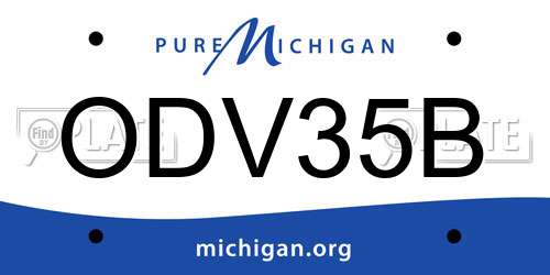 ODV35B Michigan License Plate